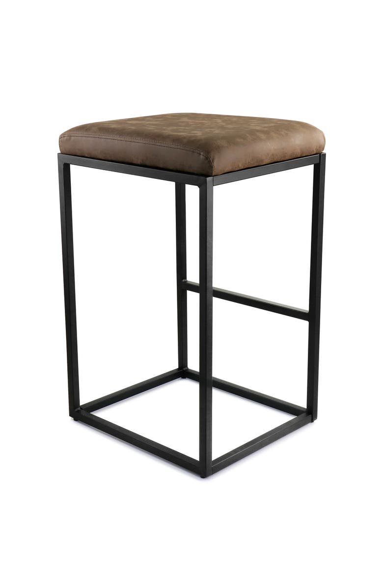 Elama 2 Piece Faux Leather Bar Chair, Alternate, color, Brown