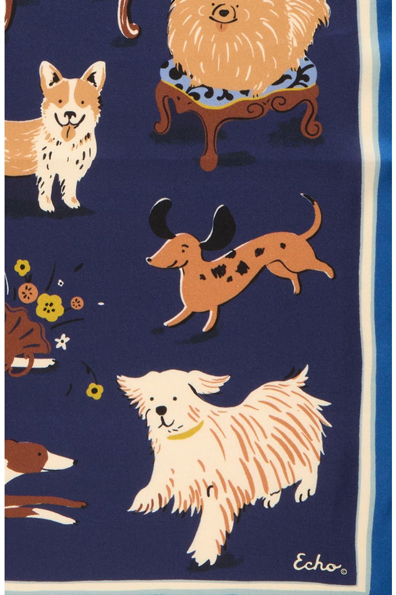 Doggie Daycare Silk Bandana, Alternate, color, NAVY