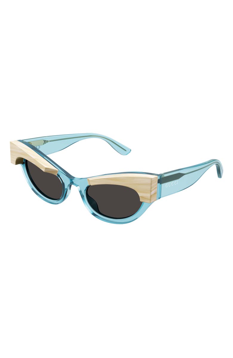 Gucci 52mm Cat Eye Sunglasses, Main, color, Light-Blue