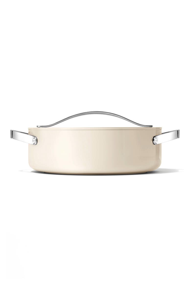 Nonstick Ceramic Rondeau Pan & Lid, Alternate, color, CREAM