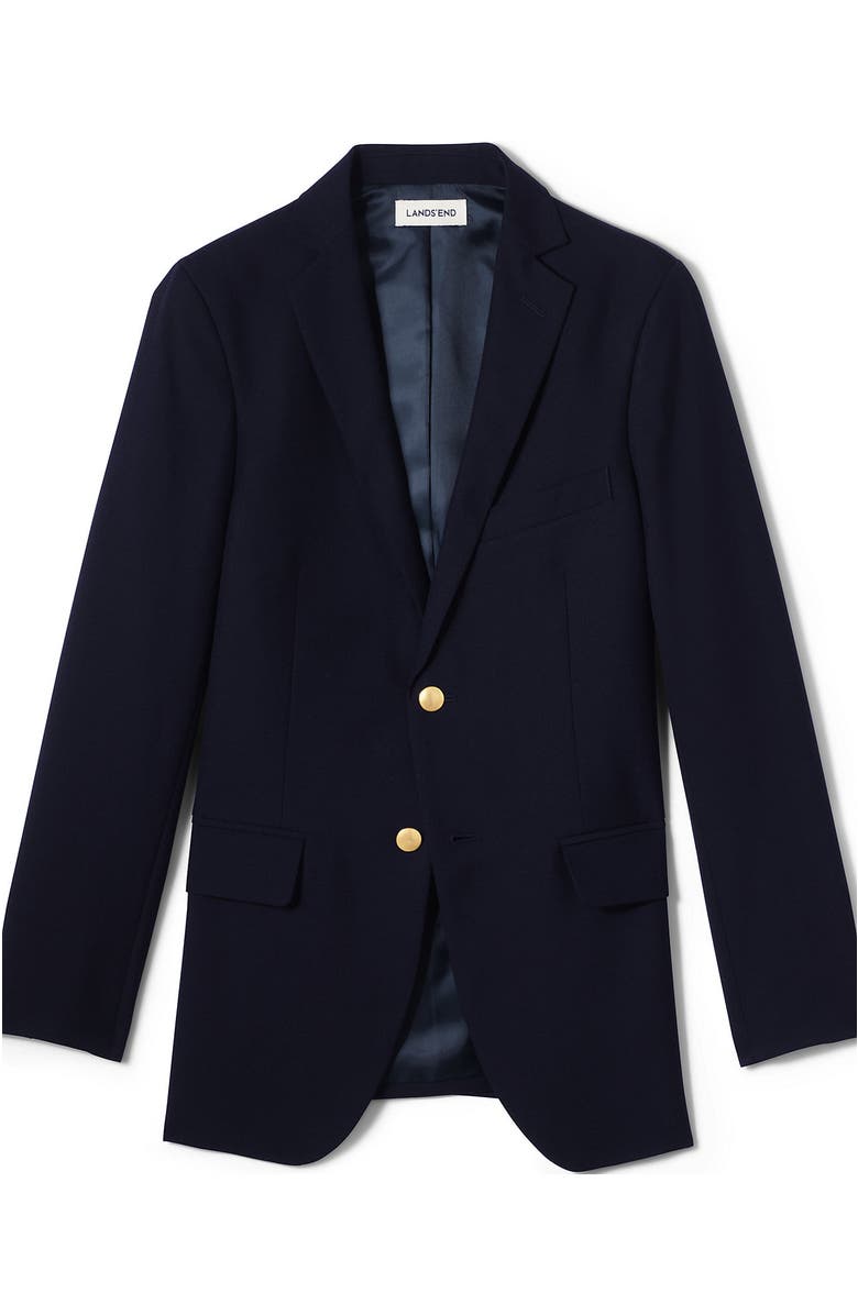 Lands' End School Uniform Tailored Fit Hopsack Blazer, Alternate, color, Deep Navy