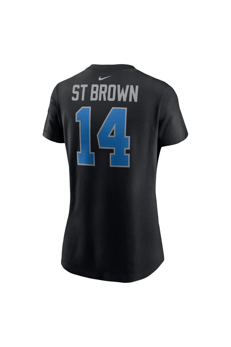 Women's Nike Amon-Ra St. Brown Black Detroit Lions Player Name & Number T-Shirt, Alternate, color, Black