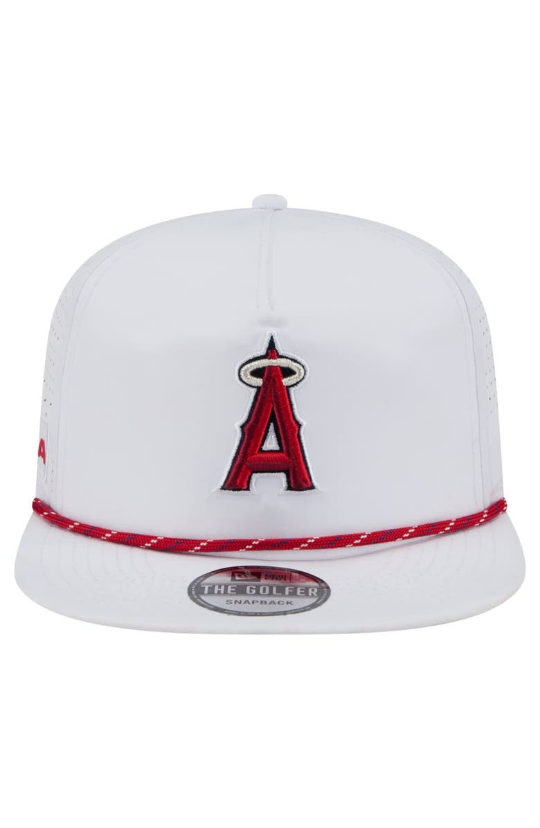 New Era Men's New Era White Los Angeles Angels Perforated Golfer Snapback Hat, Alternate, color, White