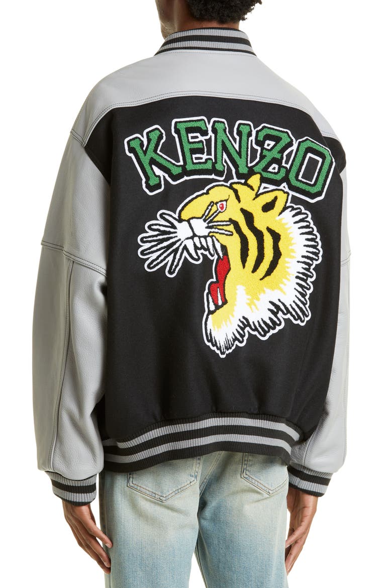 Tiger Varsity Jacket, Alternate, color, 99J - BLACK