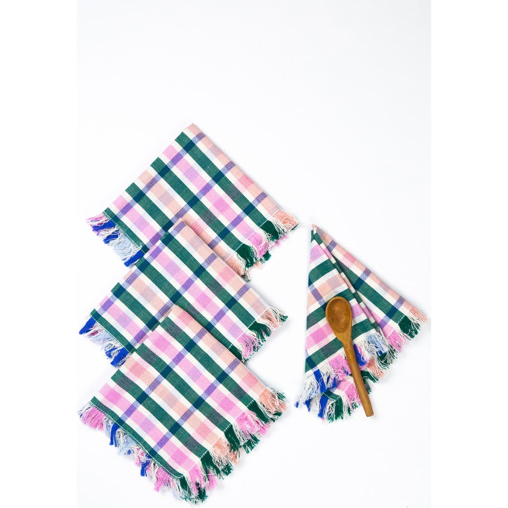 ARCHIVE NEW YORK ARCHIVE NEW YORK HANDWOVEN CLASSIC PLAID COTTON PARTY NAPKINS, SET OF 4