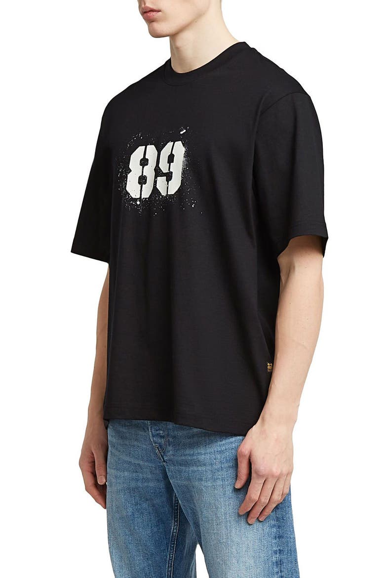 Sprayed 89 Boxy Organic Cotton Graphic T-Shirt, Alternate, color, DARK BLACK