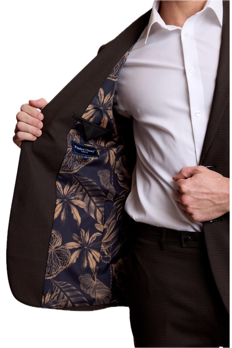 Dover Slim Fit Notch Lapel Blazer, Alternate, color, CHOCOLATE BLACK MINI CHECK