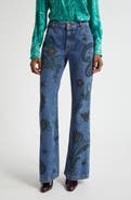 Etro Paisley Print Flare Jeans