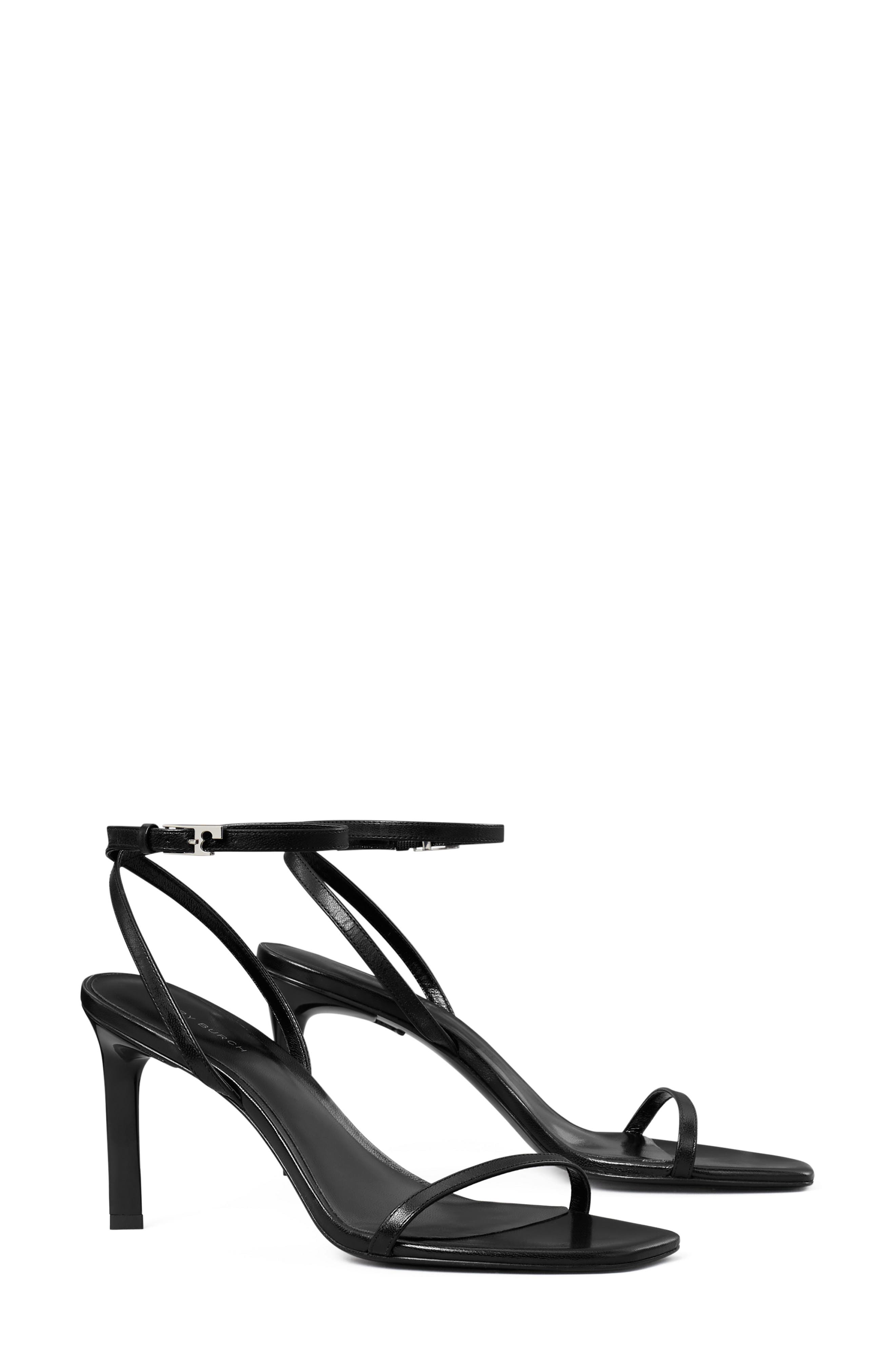 Tory Burch Gigi Leather Sandal, Main, color, Black