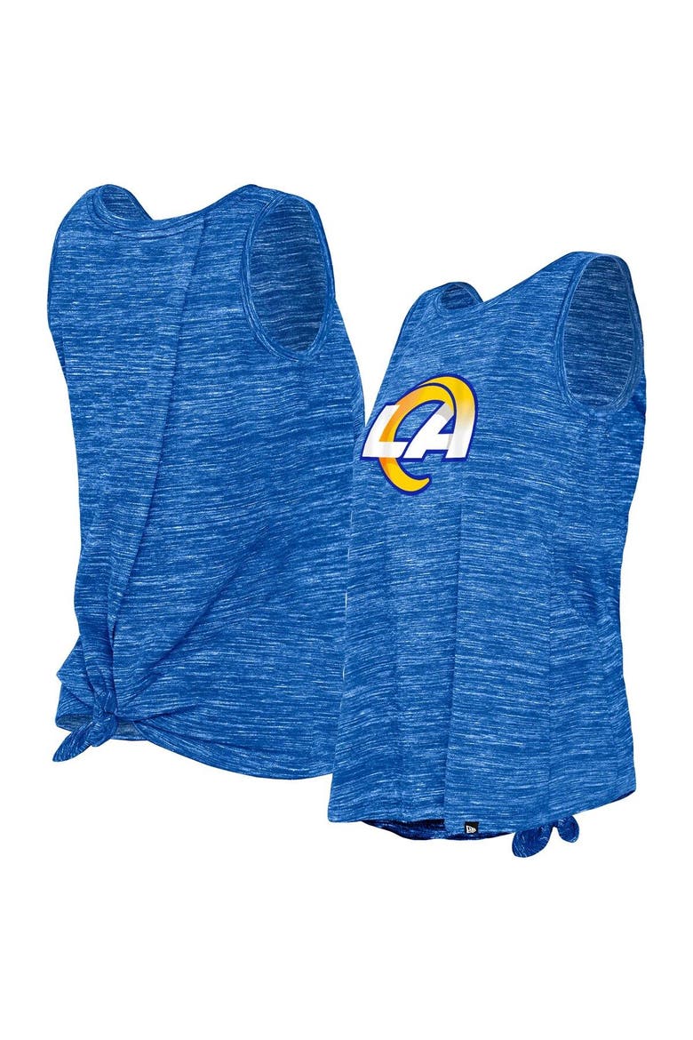 Women's New Era Royal Los Angeles Rams Space Dye Tie-Back Tank Top, Main, color, Royal