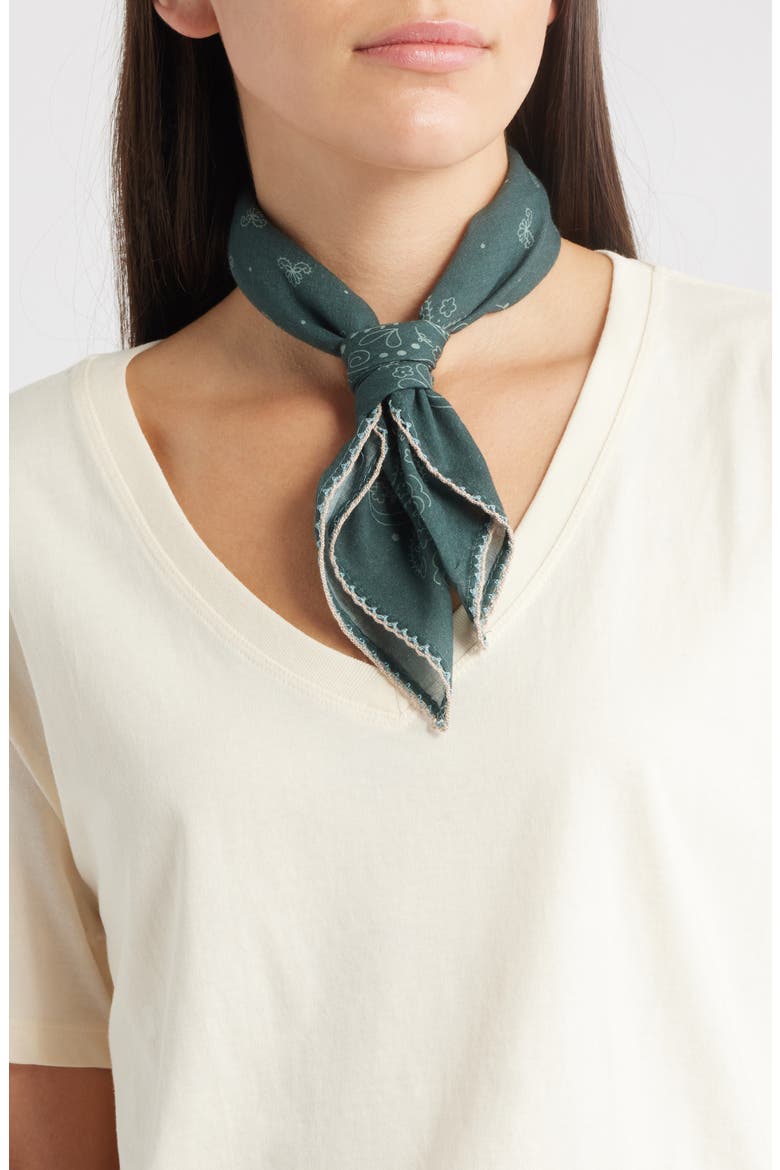 Floral Embroidered Bandana, Main, color, GREEN BANDANA
