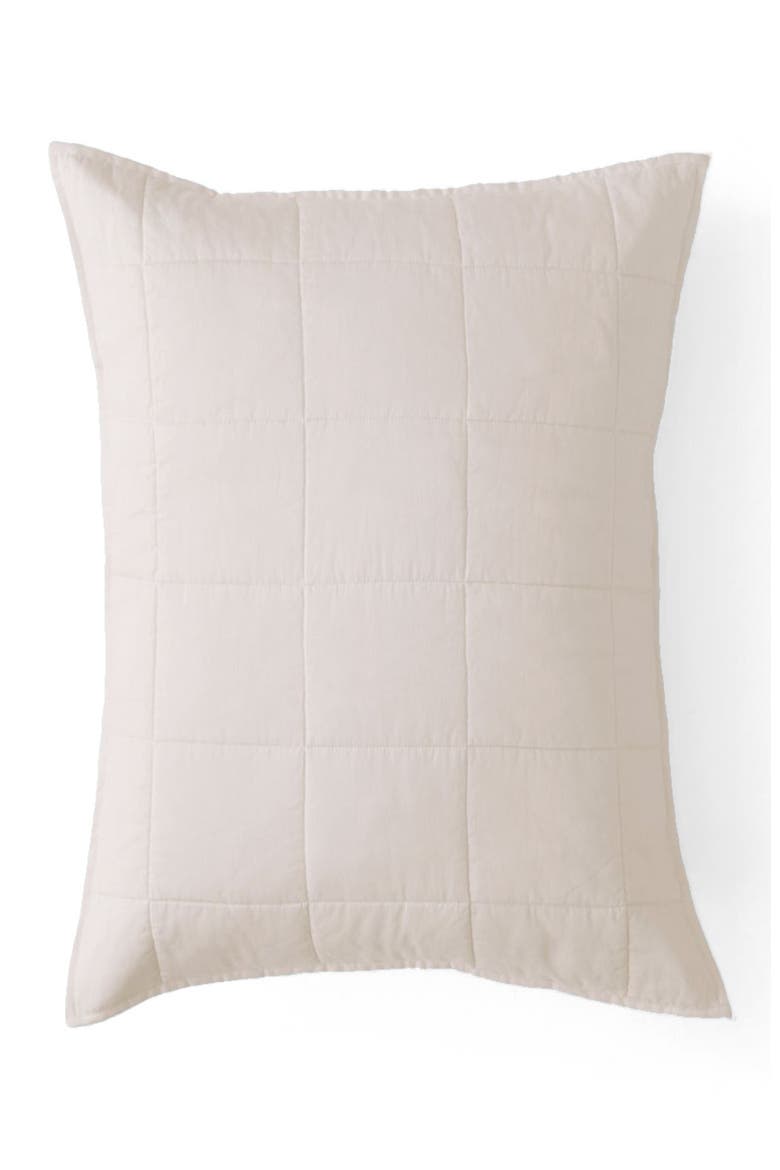 Organic Quilted Sham 2-Pack, Main, color, Bone