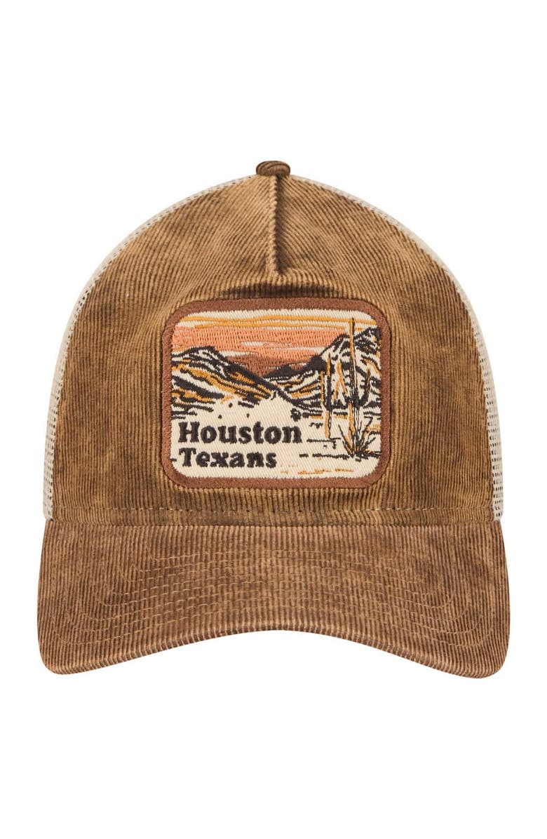 New Era Men's New Era Brown/Cream Houston Texans Vintage Landscape 9TWENTY A-Frame Adjustable Hat, Alternate, color, Brown