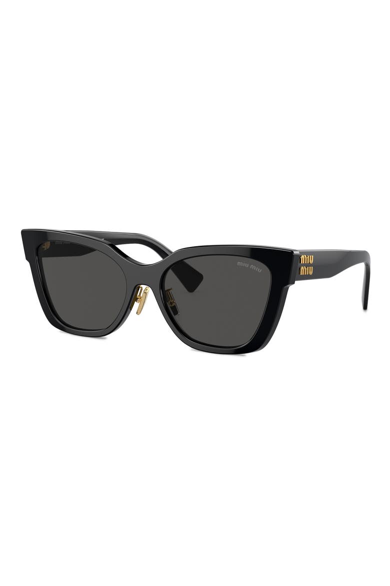 56mm Square Sunglasses, Alternate, color, BLACK
