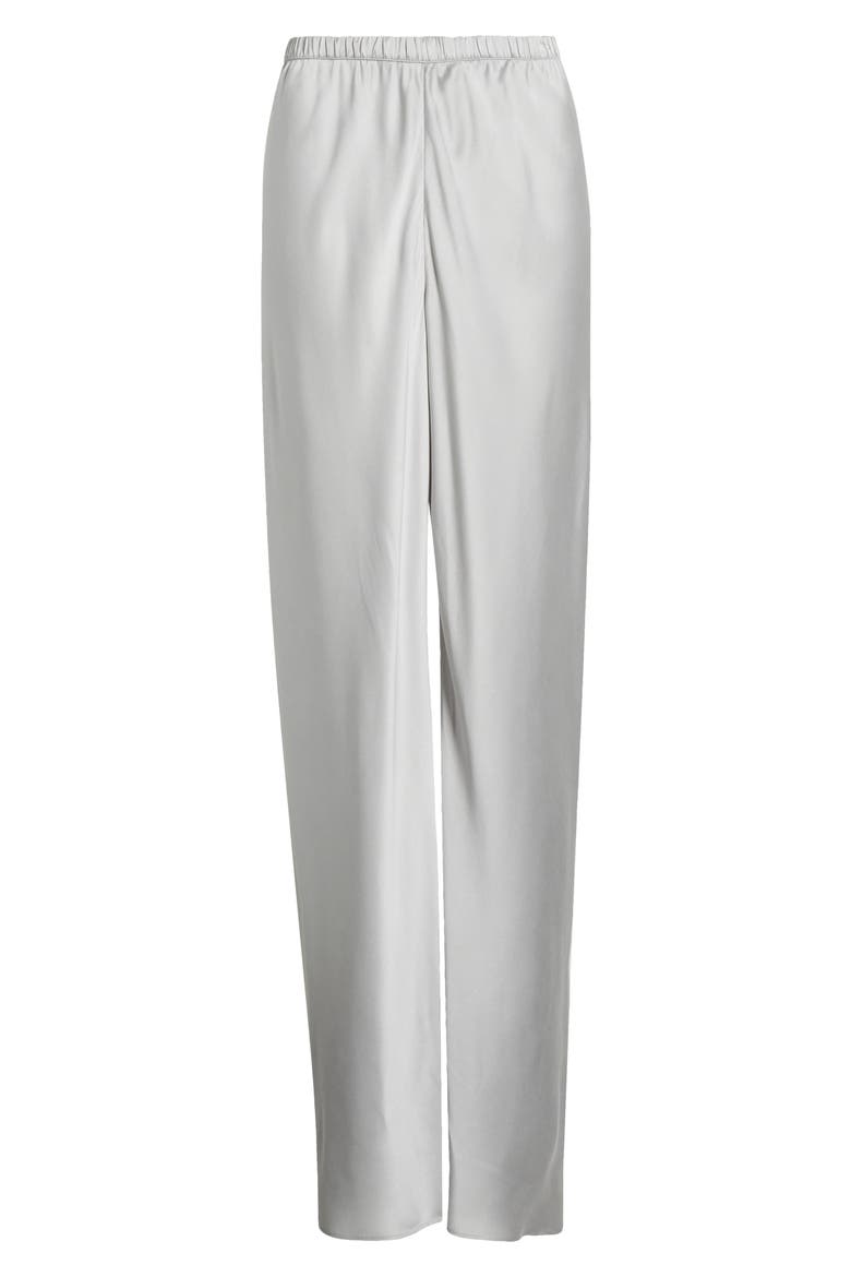 Bias Cut Washable Silk Pajama Pants, Alternate, color, DOVE GREY