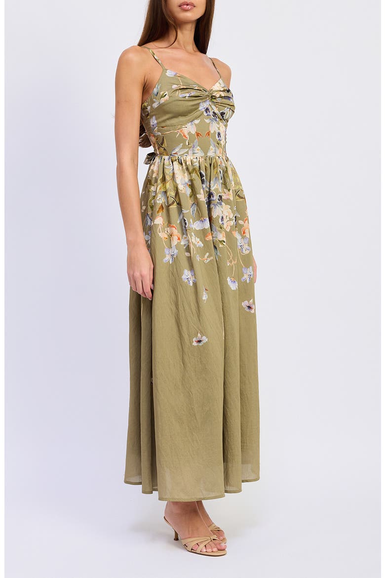 Yvette Floral Maxi Dress, Alternate, color, OLIVE BLUE FLORAL