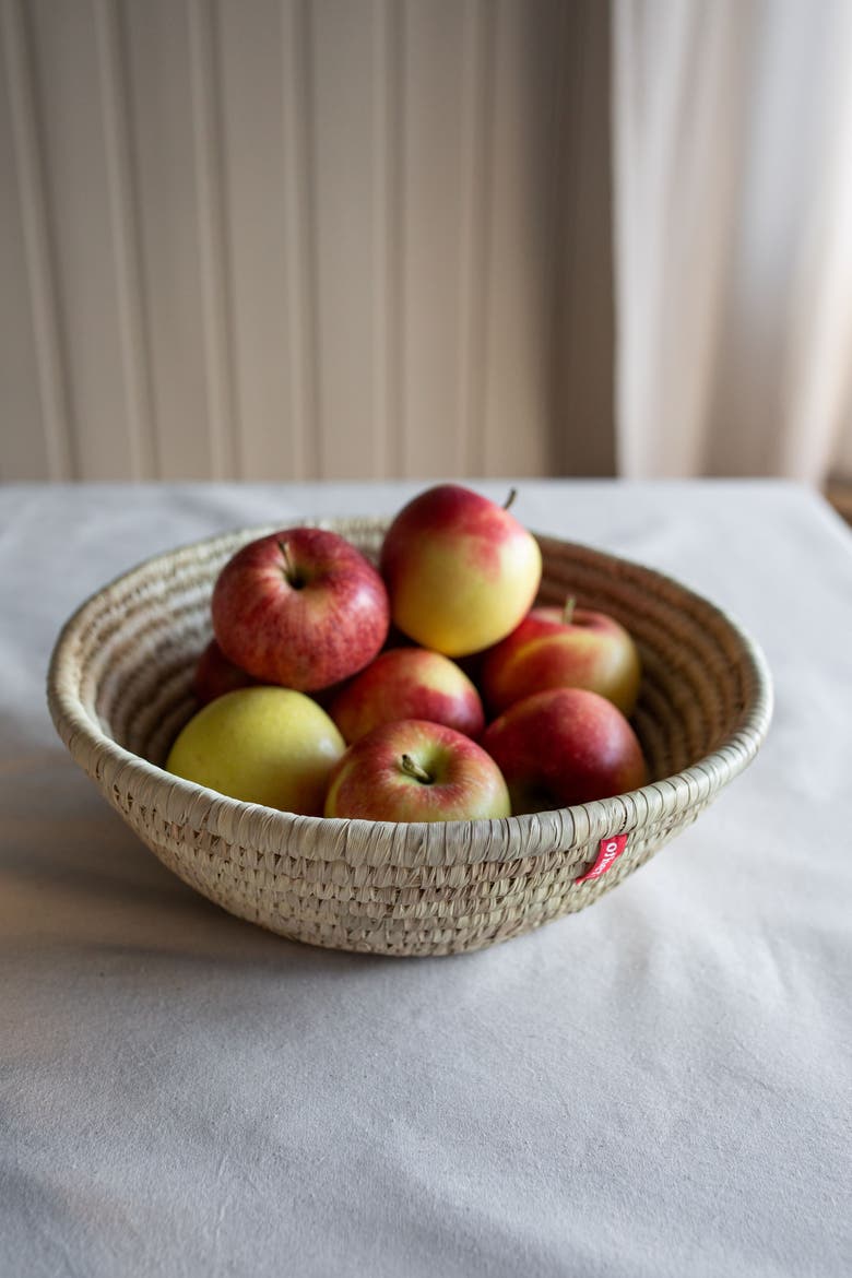 Large Round Basket, Alternate, color, Natural