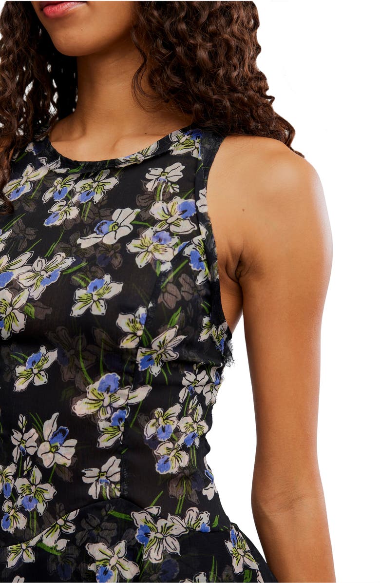 Free People Raven Print Minidress, Alternate, color, Midnight Combo