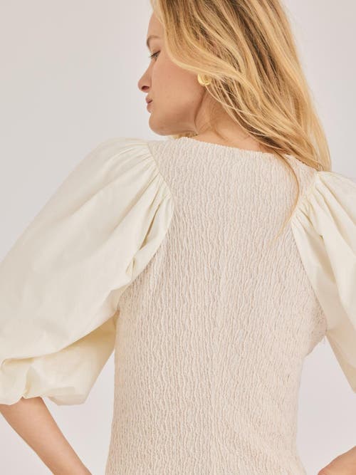 Rebecca Taylor Textured Blouse In Cream