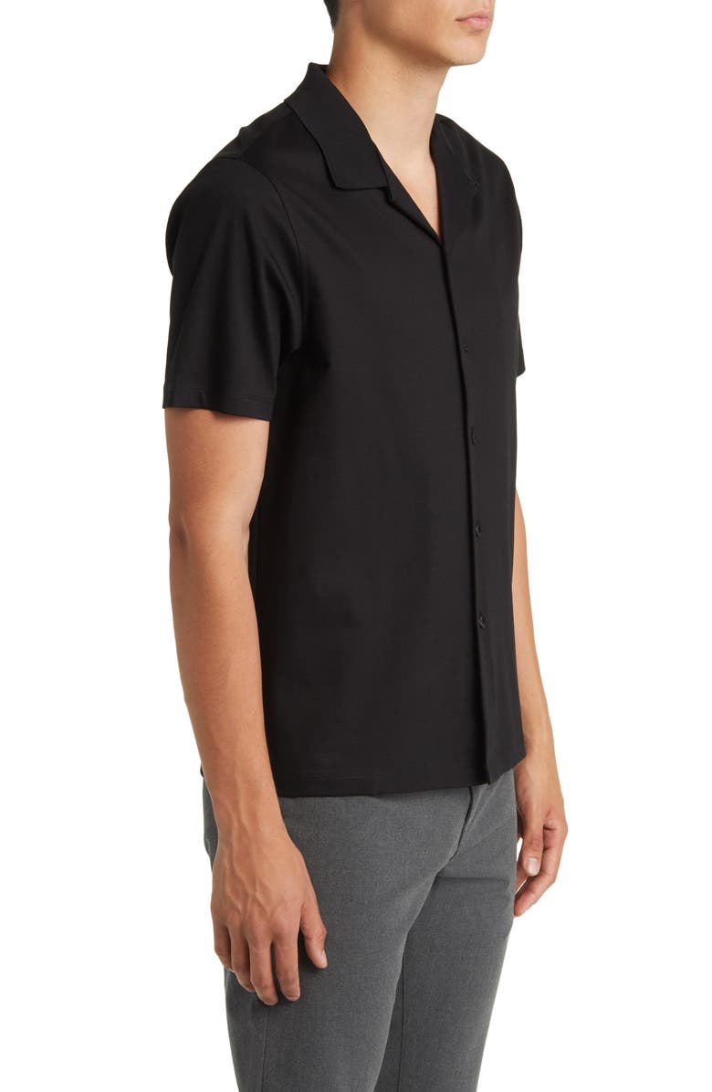 BOSS Powell Solid Short Sleeve Cotton Button-Up Shirt, Alternate, color, 