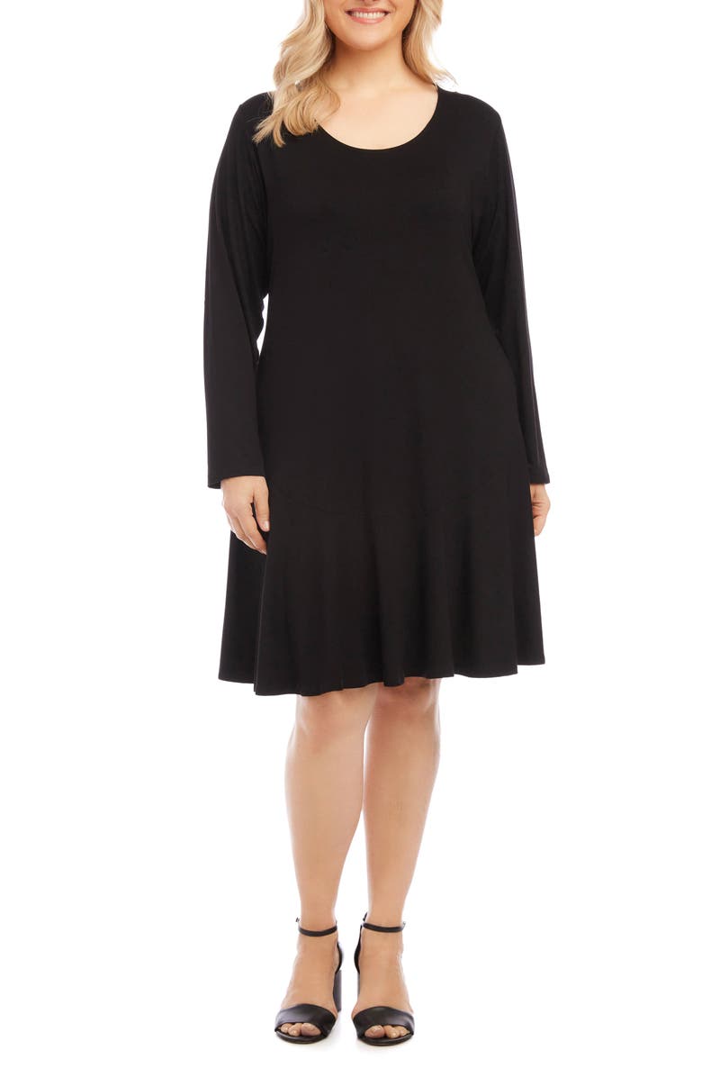 Karen Kane Montana Long Sleeve A-Line Jersey Dress, Main, color, 