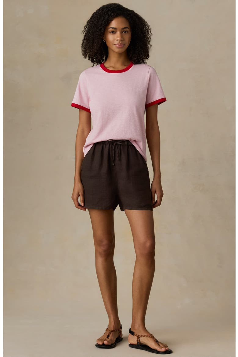 Laguna Montecito Linen Shorts, Alternate, color, DEMITASSE