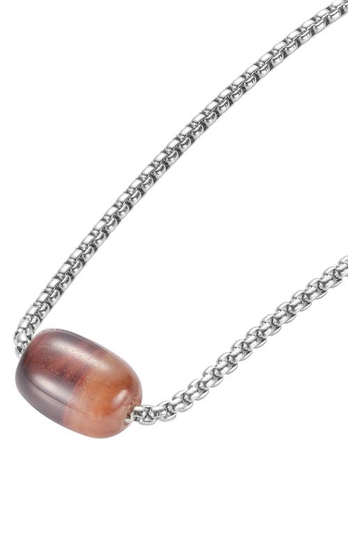 Van Heusen Stainless Steel Semiprecious Stone Bead Pendant Necklace