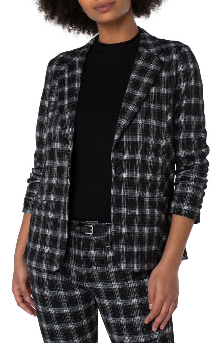 Liverpool Los Angeles Plaid Fitted Blazer, Main, color,