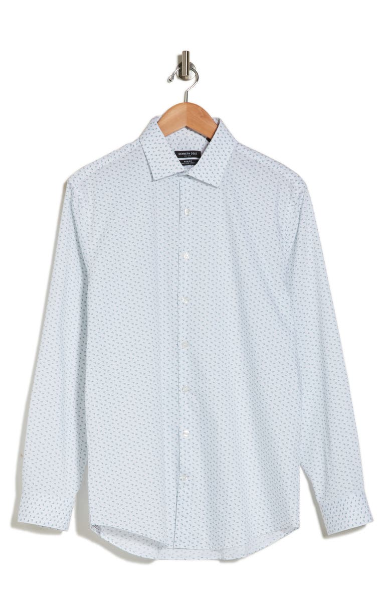 Kenneth Cole Reaction Microprint Slim Fit Cotton Dress Shirt, Main, color, 