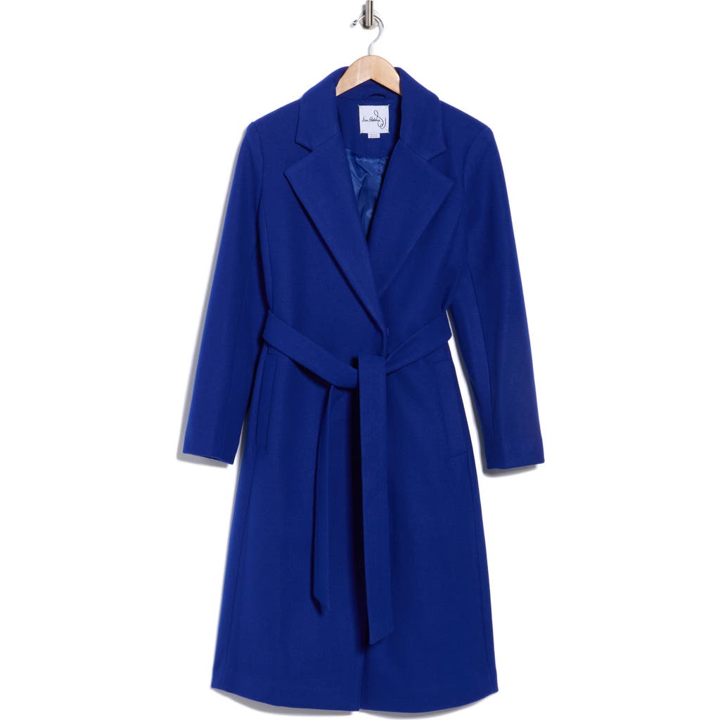 Sam Edelman Belted Wrap Coat In Blue