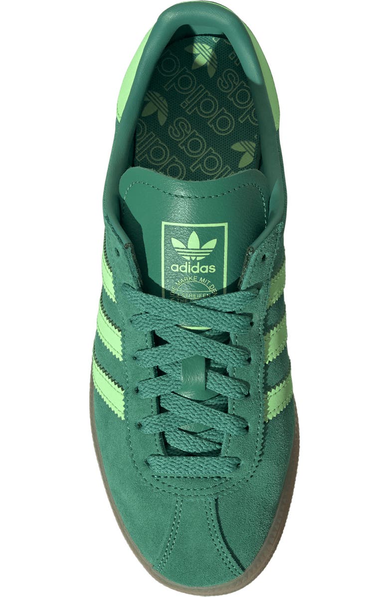 adidas München Sneaker, Alternate, color, Court Green/ Lime Burst/ Gum