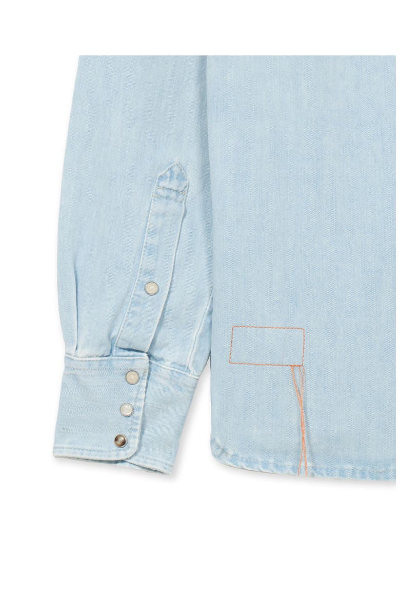 Texj Texan Bleach Wash Denim Shirt, Alternate, color, PALE BLUE