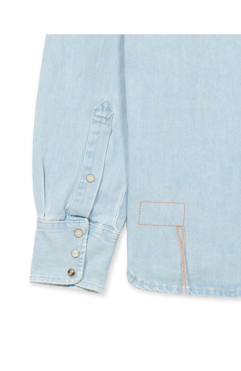 Fortela Texj Texan Bleach Wash Denim Shirt, Alternate, color, Pale Blue