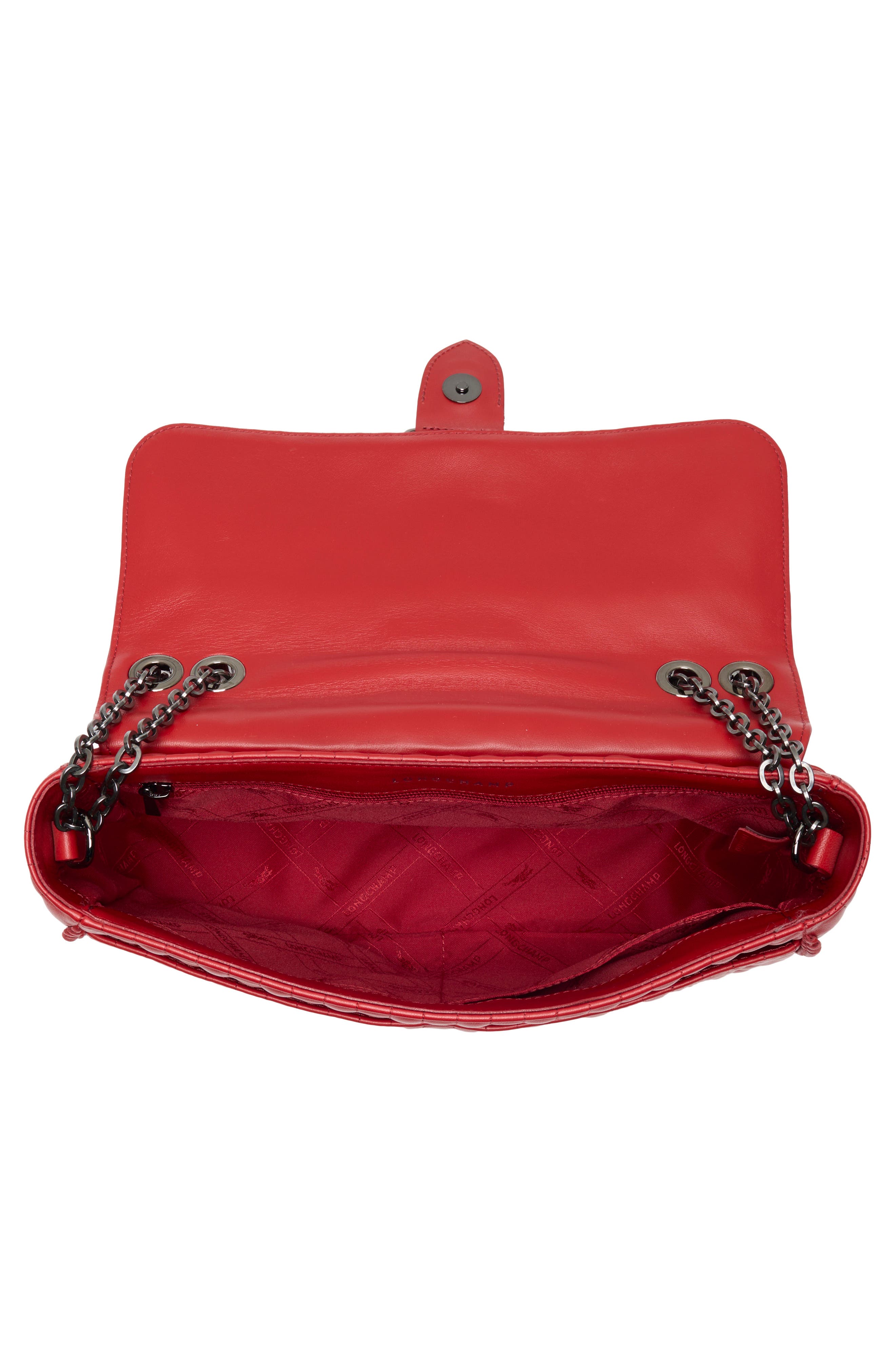 Longchamp Amazone Medium Quilted Leather Crossbody Bag, Alternate, color, Red