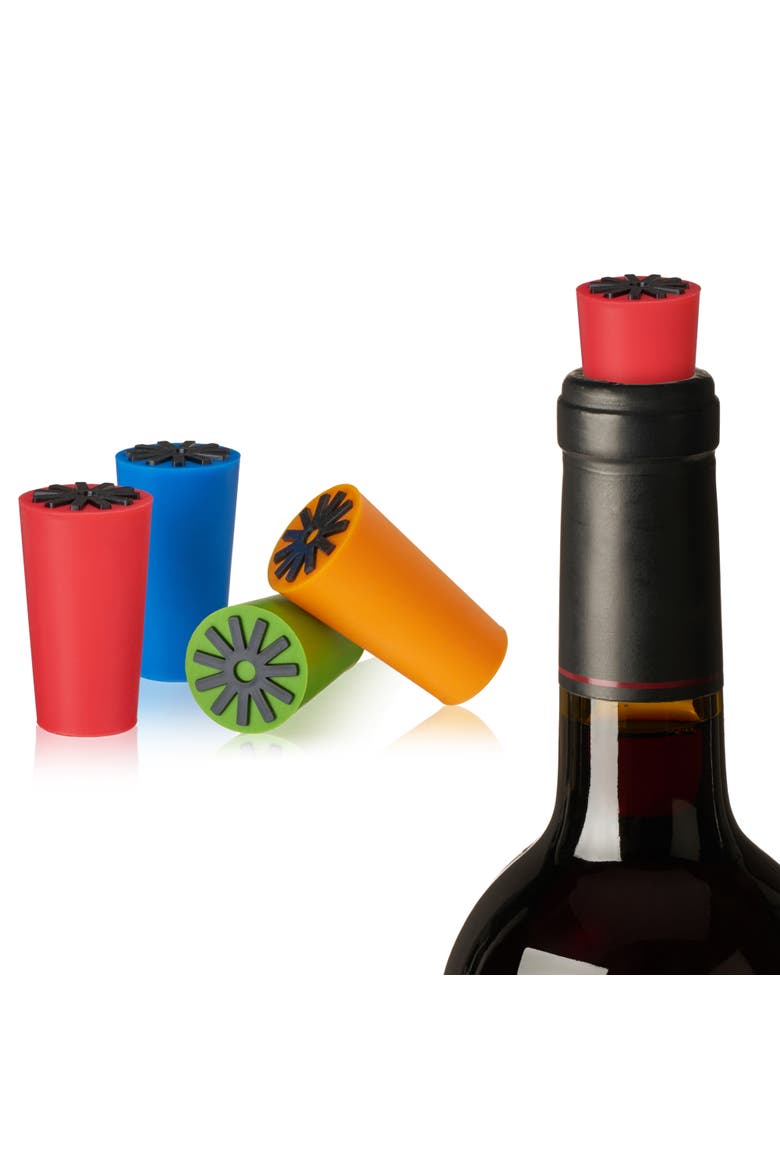 Starburst Silicone Bottle Stoppers, Main, color, Multicolor
