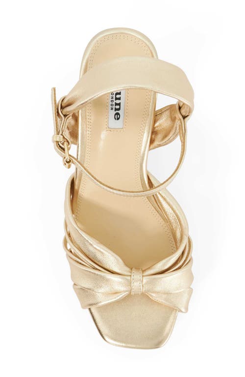Dune London Kander Ankle Strap Platform Wedge Sandal In Gold