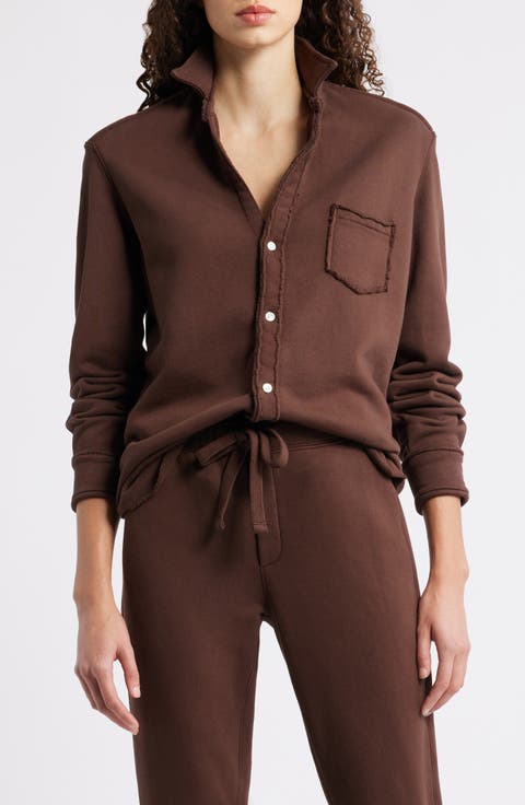 Eileen Relaxed Terry Button-Up Shirt