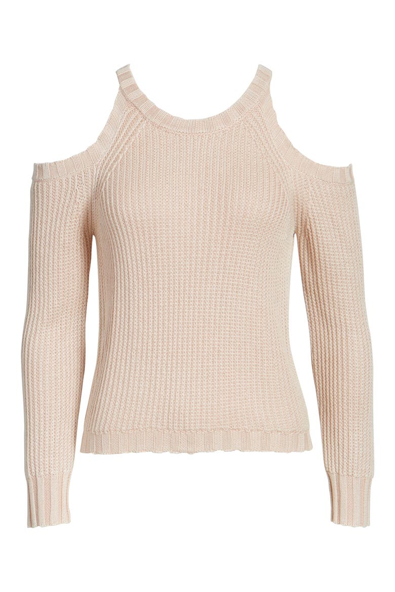 Mika Cold Shoulder Sweater, Alternate, color, BLUSH