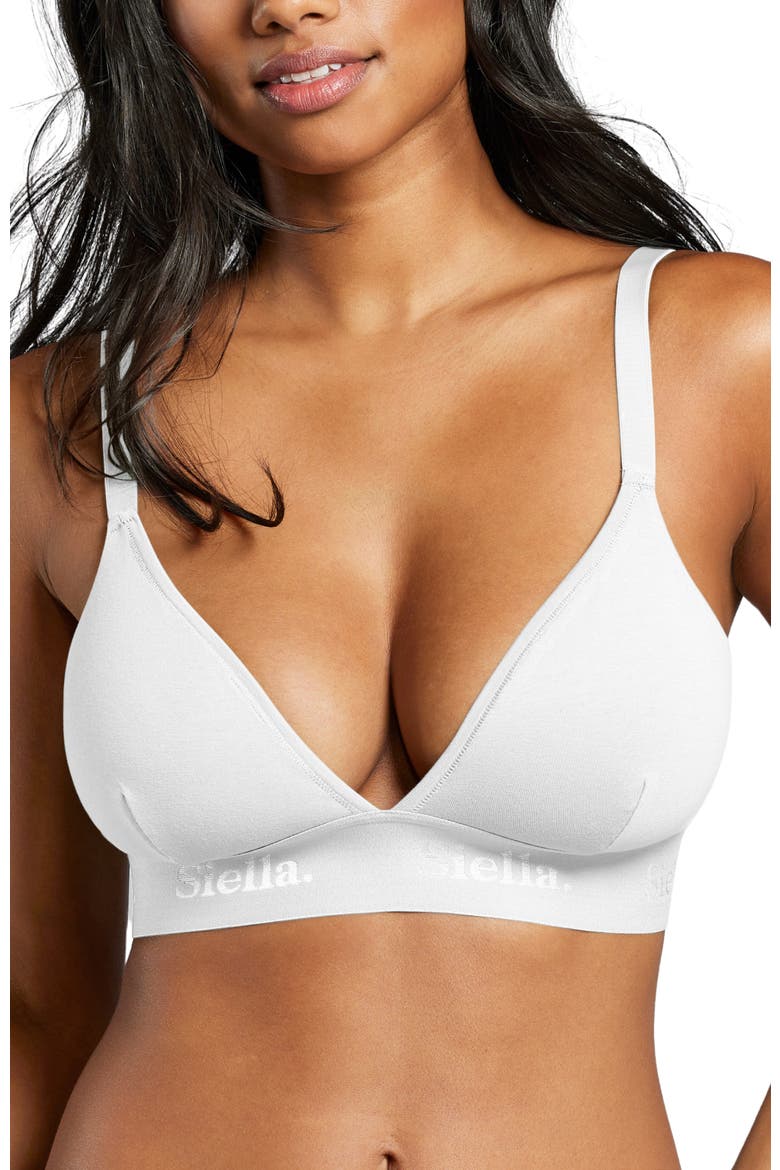 Organic Cotton Triangle Padded Bra, Main, color, White