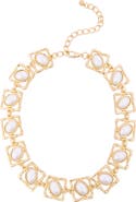 SAACHI Imitation Pearl Framed Collar Necklace