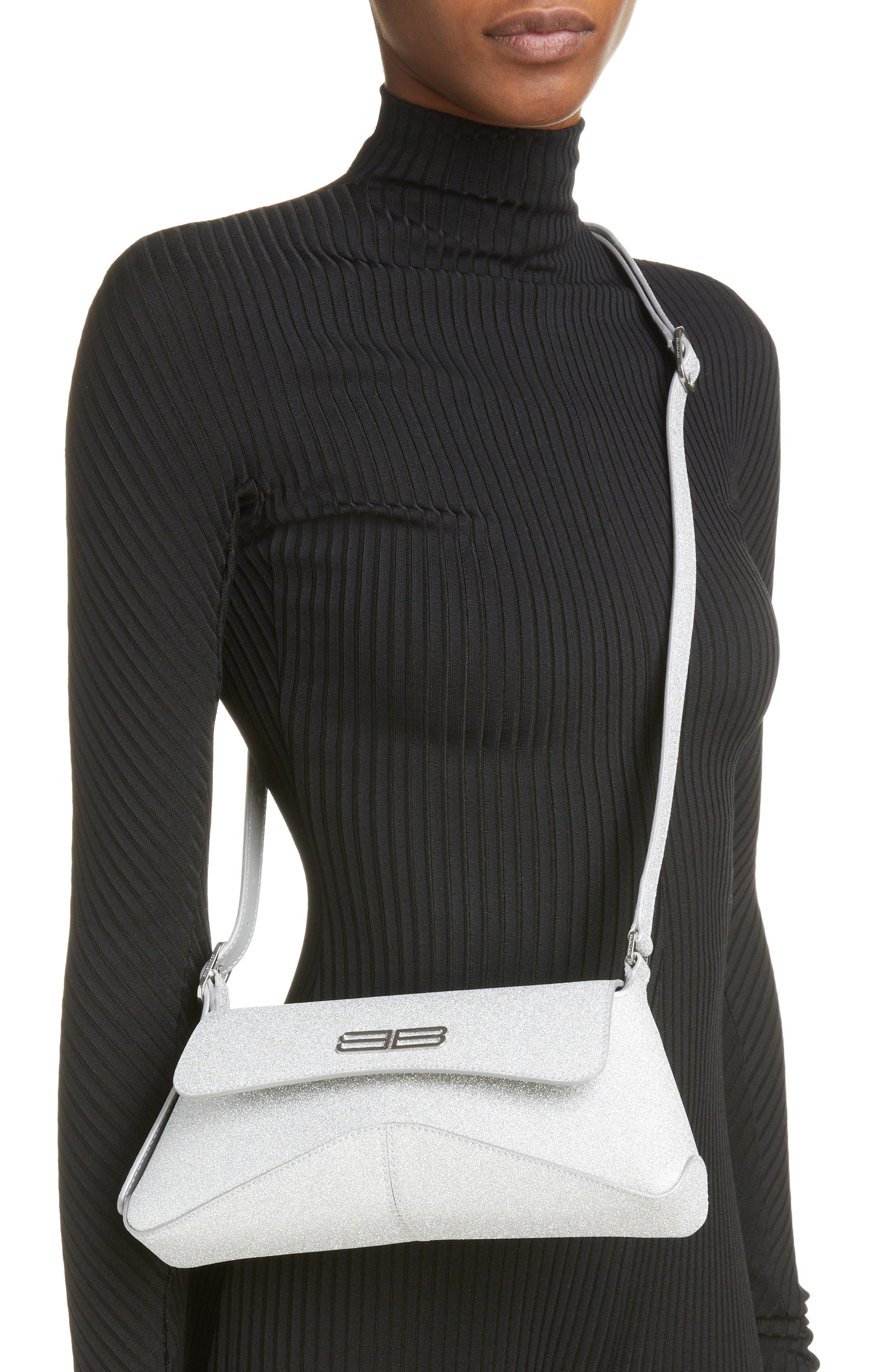 Balenciaga XX Street Sparkle Shoulder Bag, Alternate, color, 