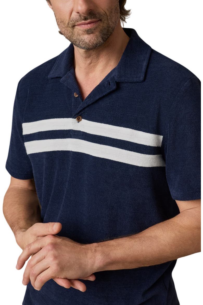 Cabana Surf Stripe Terry Cloth Polo, Alternate, color, DEEP NAVY