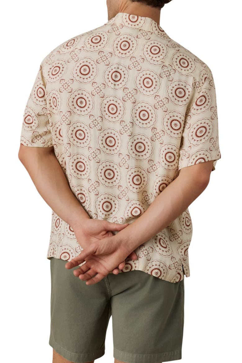 Bali Button-Up Camp Shirt, Alternate, color, CREAM SUNBURST BLOOM