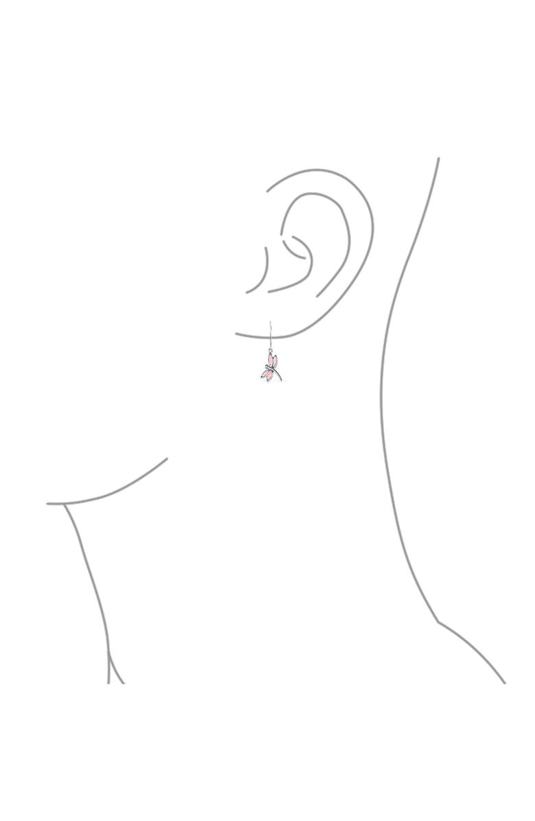 BLING JEWELRY Dragonfly Drop Earrings, Alternate, color, Pink