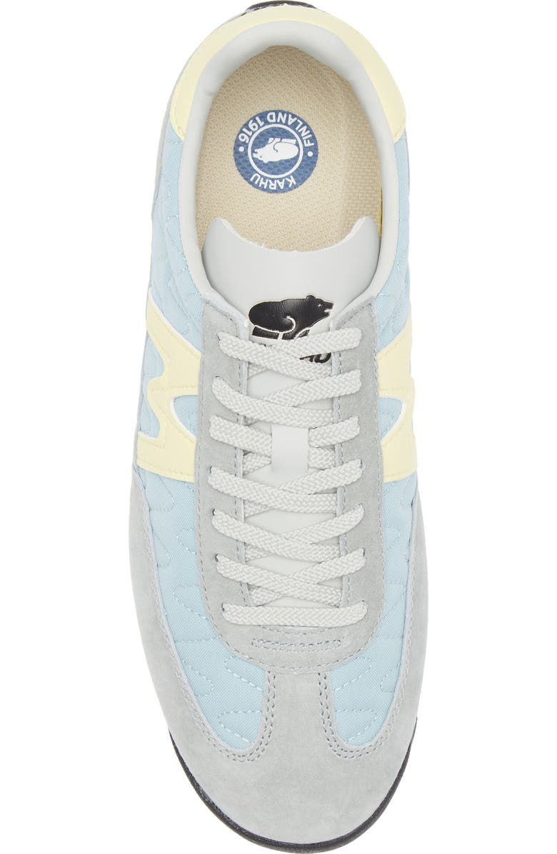 Karhu Gender Inclusive Mestari Sneaker, Alternate, color, Aqua Gray / Wax Yellow