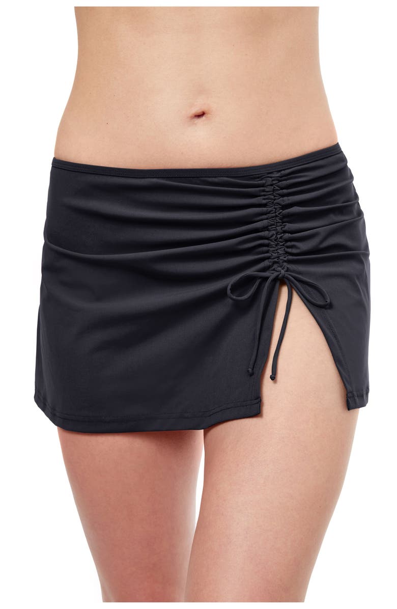 Profile by Gottex Tutti Frutti Side Slit Skirt Swim Bottom, Main, color, Black