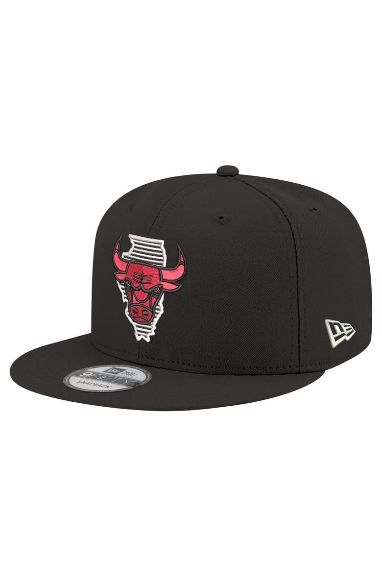 New Era Men's New Era Black Chicago Bulls State Pride 9FIFTY Snapback Hat, Main, color, 