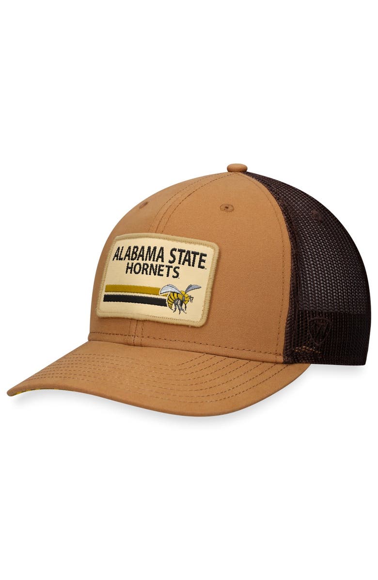 TOP OF THE WORLD Men's Top of the World Khaki Alabama State Hornets Strive Trucker Adjustable Hat, Main, color, Khaki