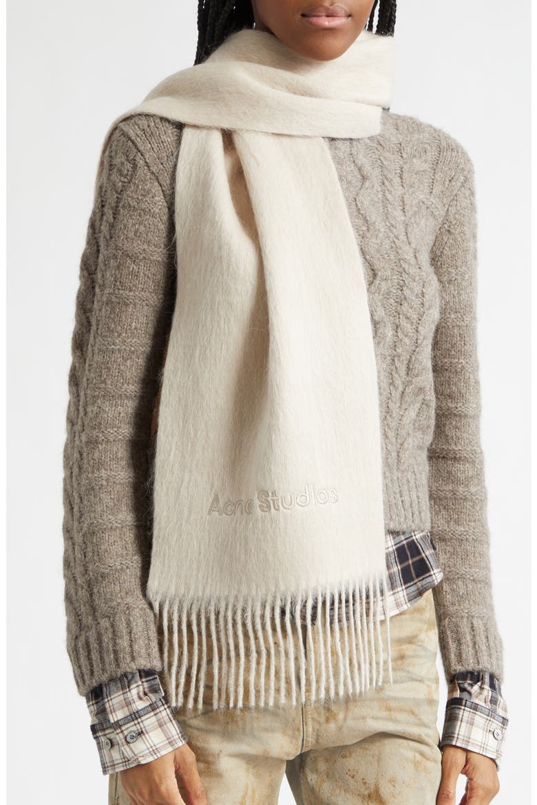 Vinnie Alpaca & Wool Scarf, Alternate, color, OATMEAL MELANGE