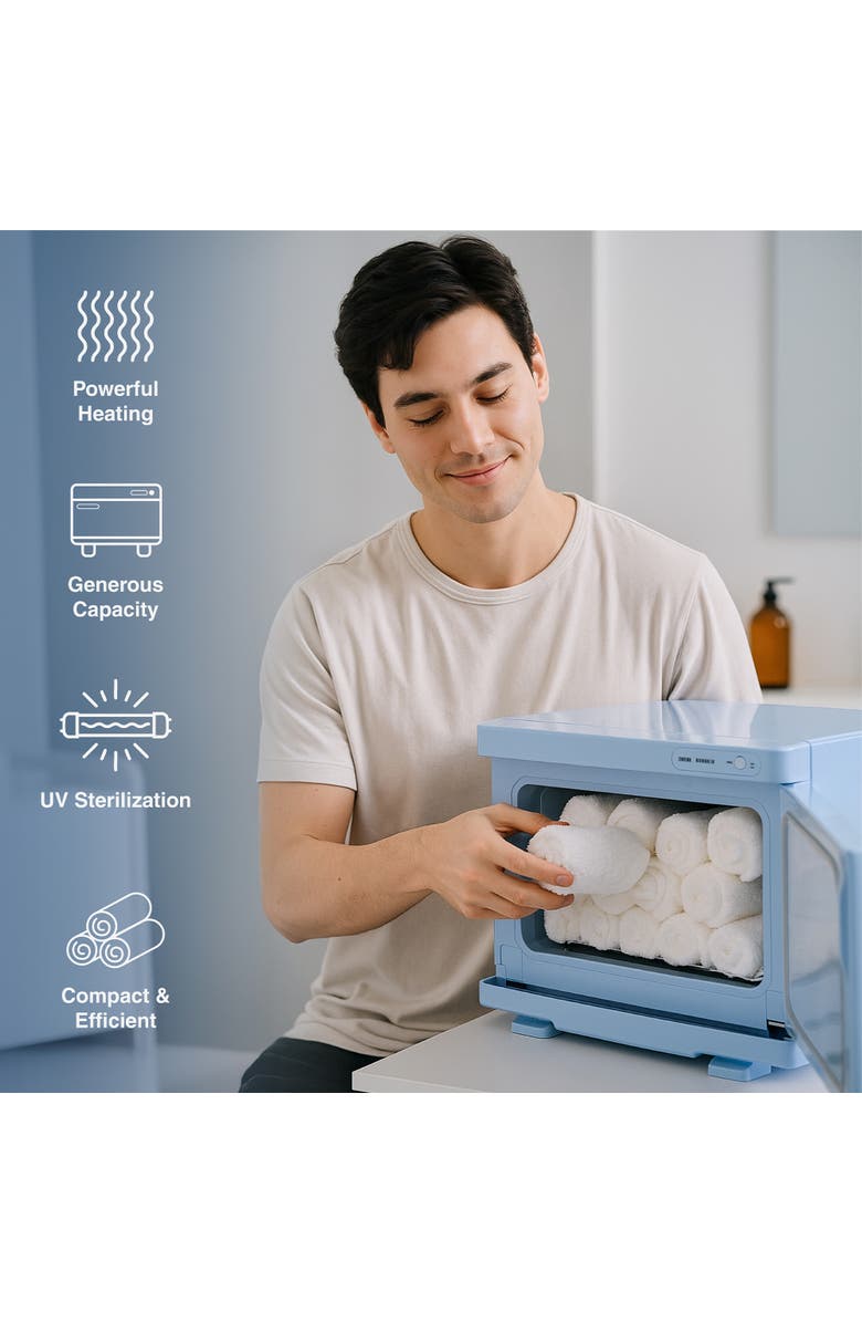 PURSONIC Towel Warmer with UV Sterilizer, Alternate, color, Blue